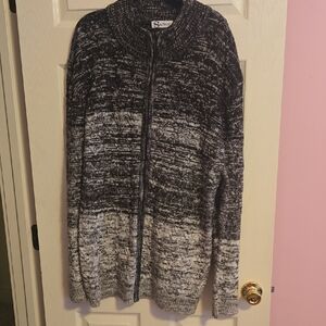 Silver Jeans Black‎ and White Zip-Up Sweater